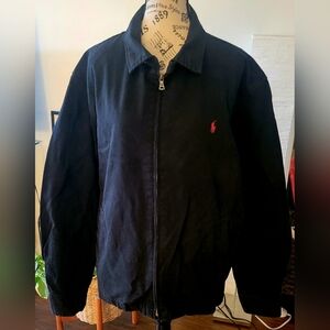 Polo by Ralph Lauren Men's Black Jacket with Polo Red Emblem